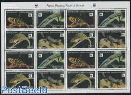 WWF, Chameleon m/s (with Urplatus on 2050FMG Stamp)