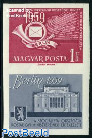 Postal ministers conference 1v+tab imperforated